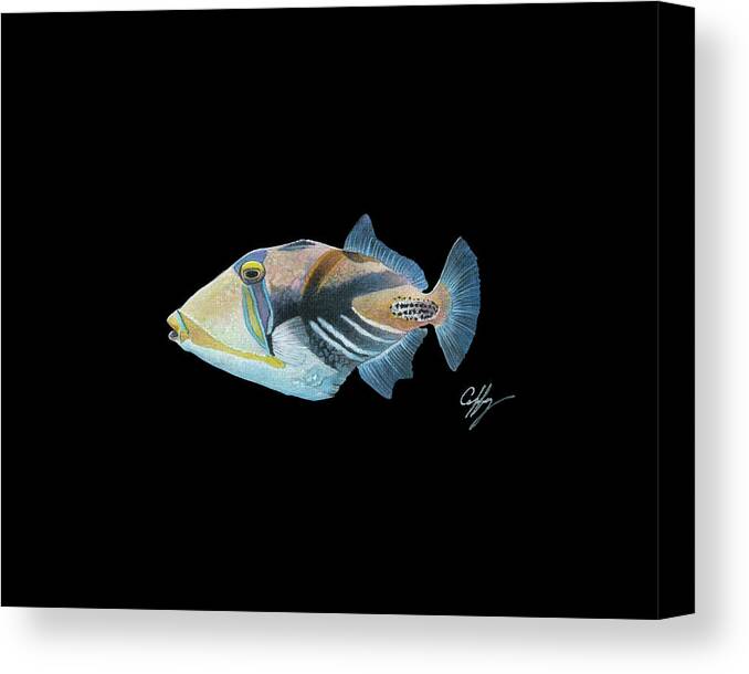 Fish Canvas Print featuring the painting Picasso Trigger by Durwood Coffey