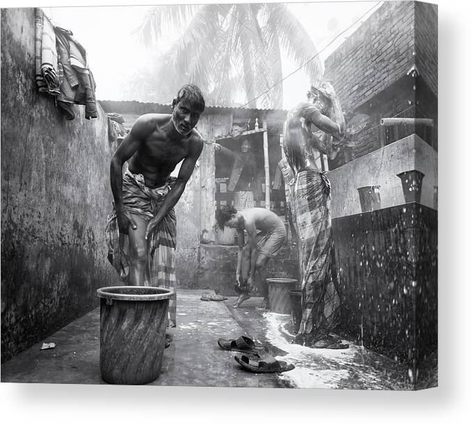 Documentary Canvas Print featuring the photograph Public Bathroom by Marcel Rebro