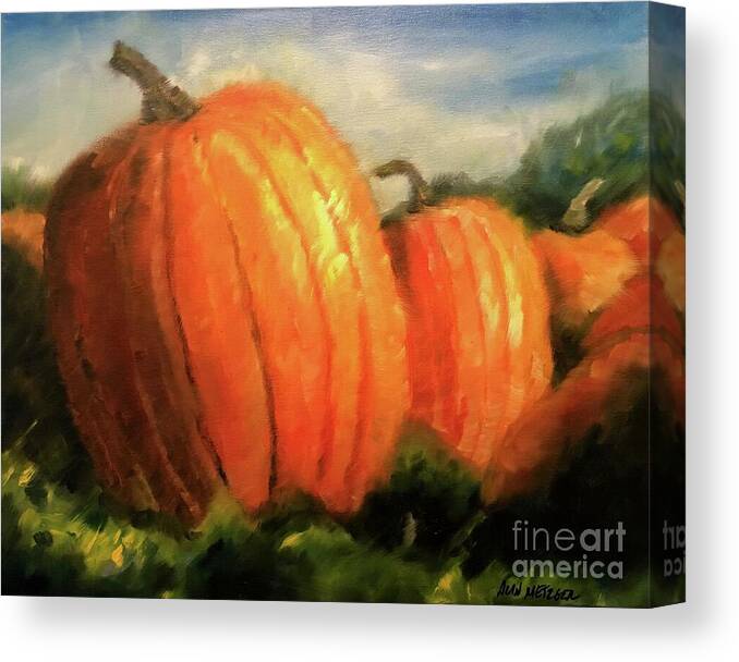 October Canvas Print featuring the painting Pumpkin Patch by Alan Metzger