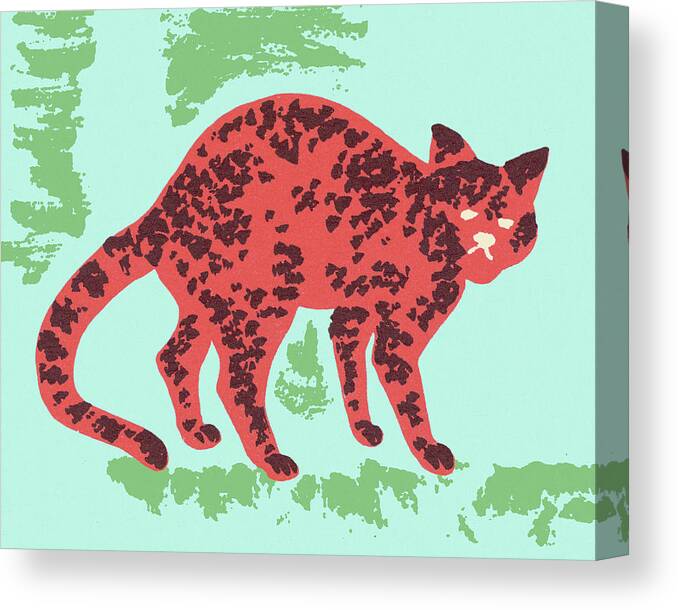 Animal Canvas Print featuring the drawing Red Speckled Cat by CSA Images