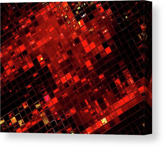Red Tiles Canvas Print featuring the painting Red Tiles by Mike Morren