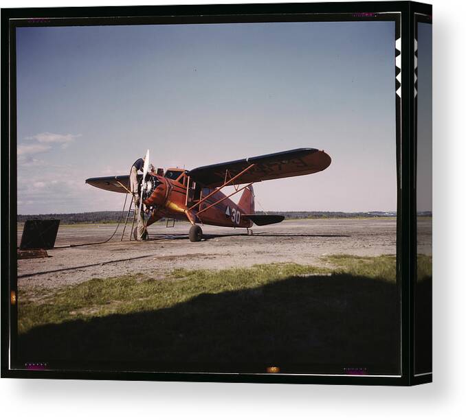 Cap Canvas Print featuring the painting Refueling a Civil Air Patrol Plane by Collier, John