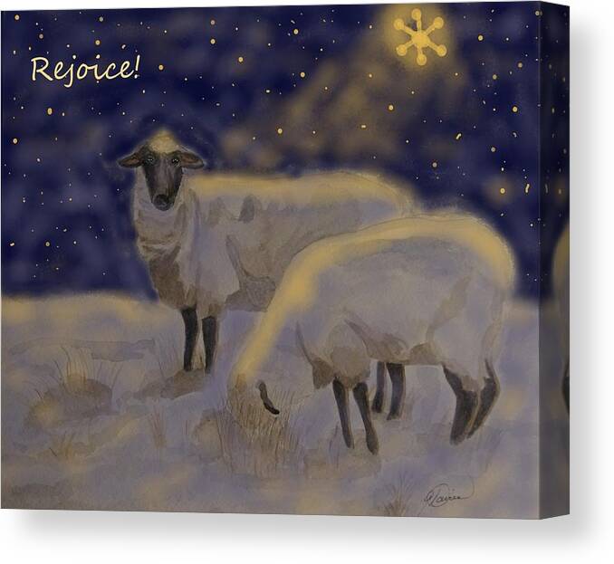 Sheep Canvas Print featuring the painting Rejoice by Angela Davies