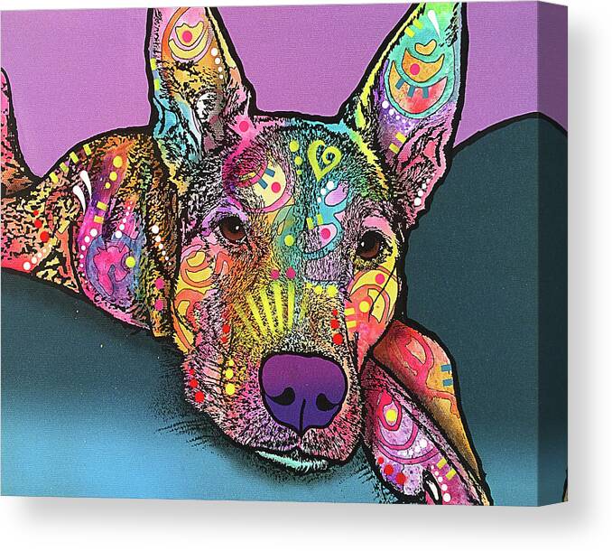 Pups Canvas Print featuring the mixed media Rocky by Dean Russo