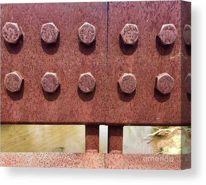 Rusty Canvas Print featuring the photograph Rusty Bolts by Flavia Westerwelle