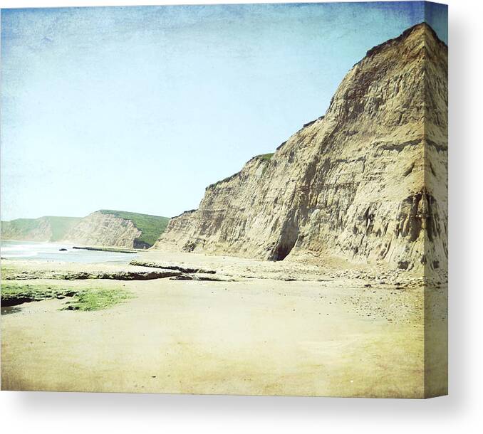Beach Photography Canvas Print featuring the photograph Sand Cliffs Two by Lupen Grainne