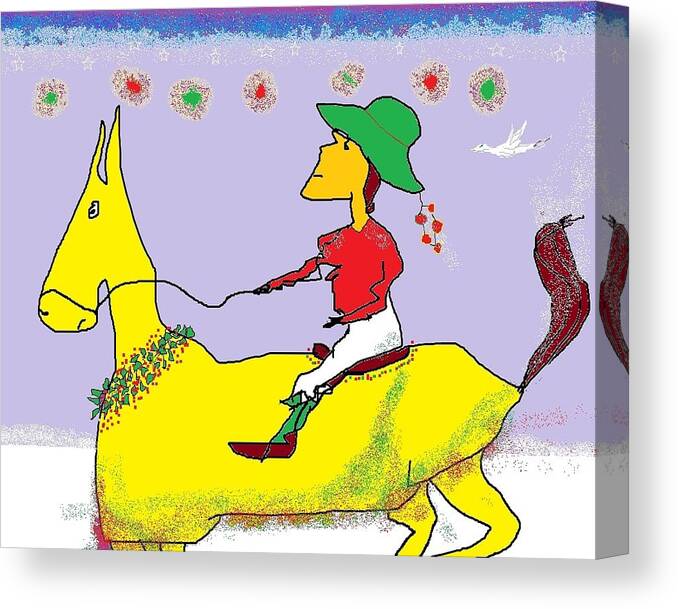 Horse Canvas Print featuring the digital art Searching for Christmas by Jim Taylor