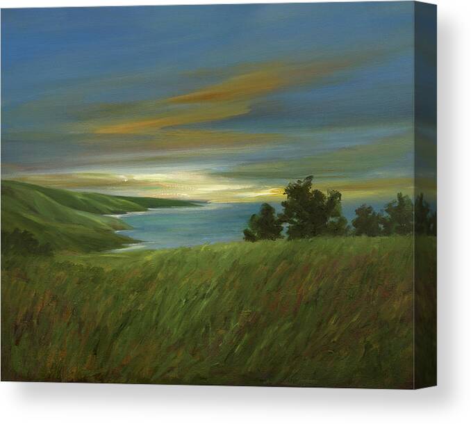 Landscapes Canvas Print featuring the painting Sky At Dusk by Sheila Finch