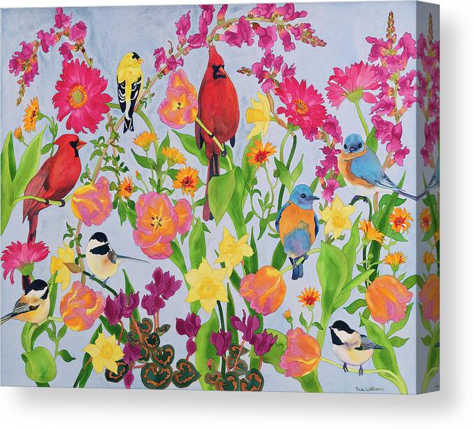 Songbird Collection Canvas Print featuring the painting Songbird Collection by Carissa Luminess