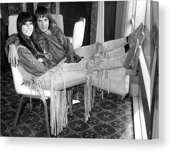 Singer Canvas Print featuring the photograph Sonny And Cher by Douglas Miller