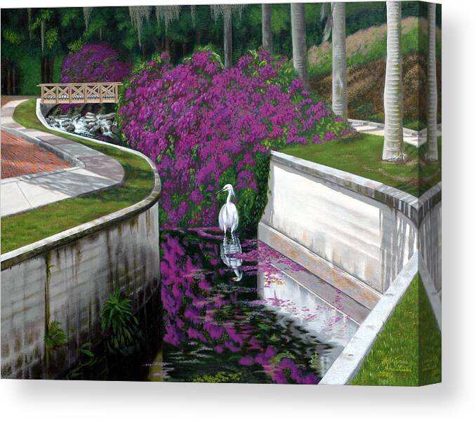 Landscape Canvas Print featuring the painting Spring Time at Booker Creek by Adrienne Dye