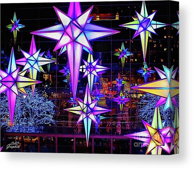 New York City Canvas Print featuring the digital art Holiday Under the Stars by CAC Graphics