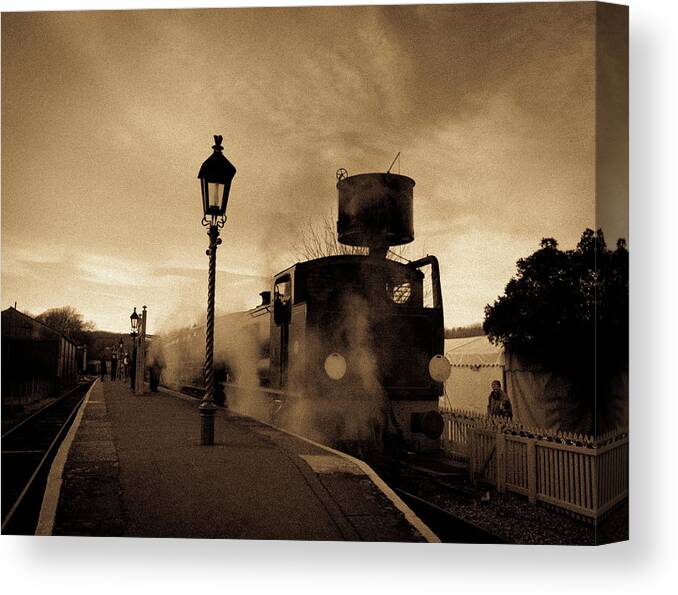 Outdoors Canvas Print featuring the photograph Steam Railway by S0ulsurfing - Jason Swain