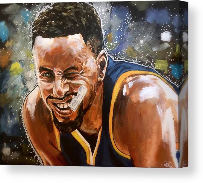 Steph Curry Canvas Print featuring the painting Steph Curry by Joel Tesch