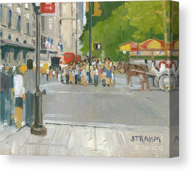 New York Canvas Print featuring the painting Streets of New York City by Paul Strahm