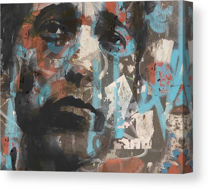 American Canvas Print featuring the mixed media Bob Dylan - Subterranean Homesick Blues by Paul Lovering