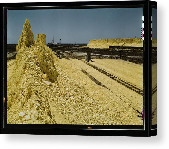 Sulphur Canvas Print featuring the painting Sulfur Mounds by Vachon, John