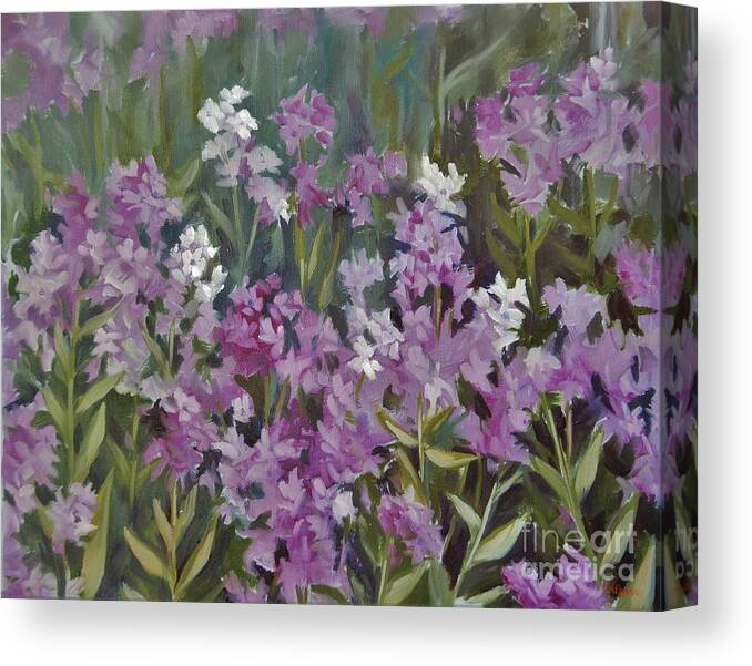 Phlox Canvas Print featuring the painting Summer Purple by K M Pawelec