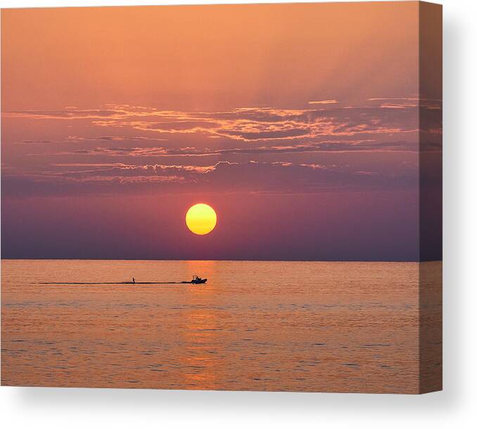 Sunset Canvas Print featuring the photograph Sunset Water Sky by Alessandro Mari