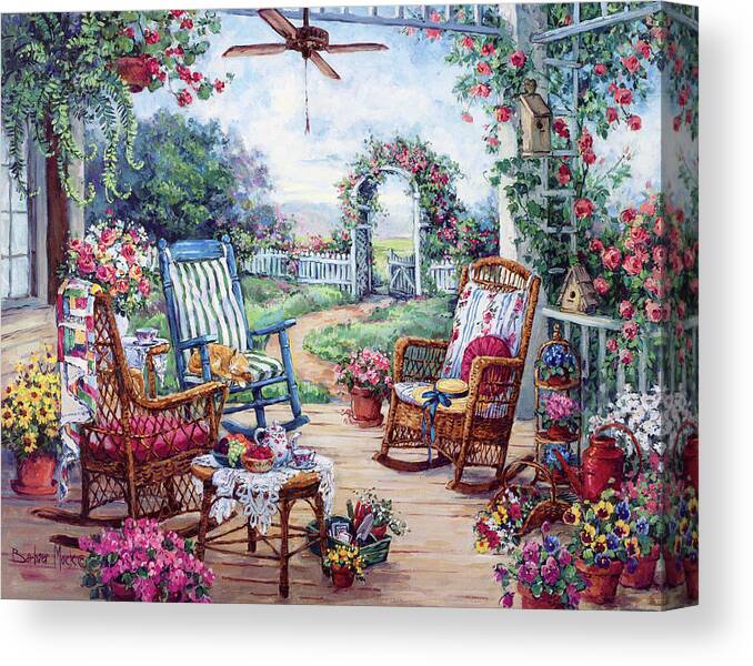 Tea Party Canvas Print featuring the painting Tea Party by Barbara Mock