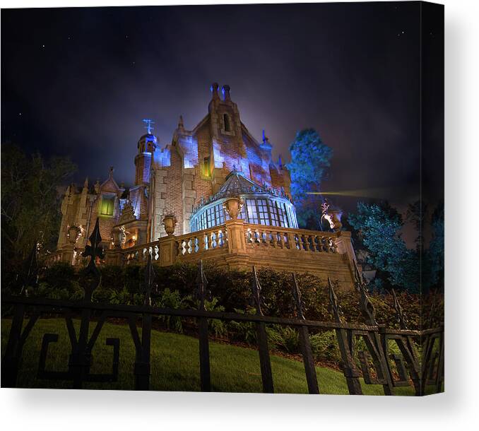 Disney Haunted Mansion Canvas Print featuring the photograph The Haunted Mansion at Walt Disney World by Mark Andrew Thomas