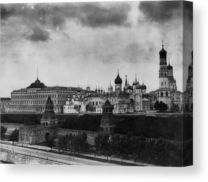 Architectural Feature Canvas Print featuring the photograph The Kremlin by Topical Press Agency
