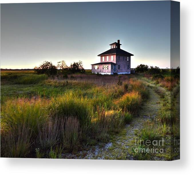 Parker River National Wildlife Refuge Canvas Print featuring the photograph The Pink House by Steve Brown