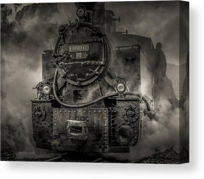 Locomotive Canvas Print featuring the photograph The Train Of Time by Constantin Lazar