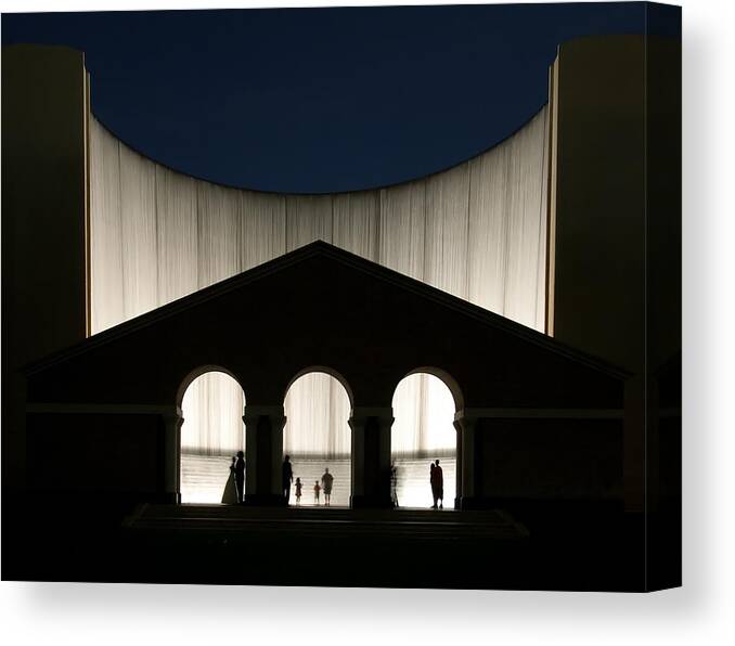 Architecture Canvas Print featuring the photograph The Wall Of Water by David Scarbrough