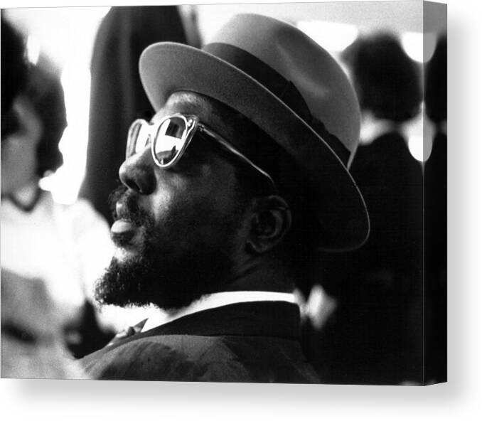 People Canvas Print featuring the photograph Thelonious Monk At The United Nations by Herb Snitzer