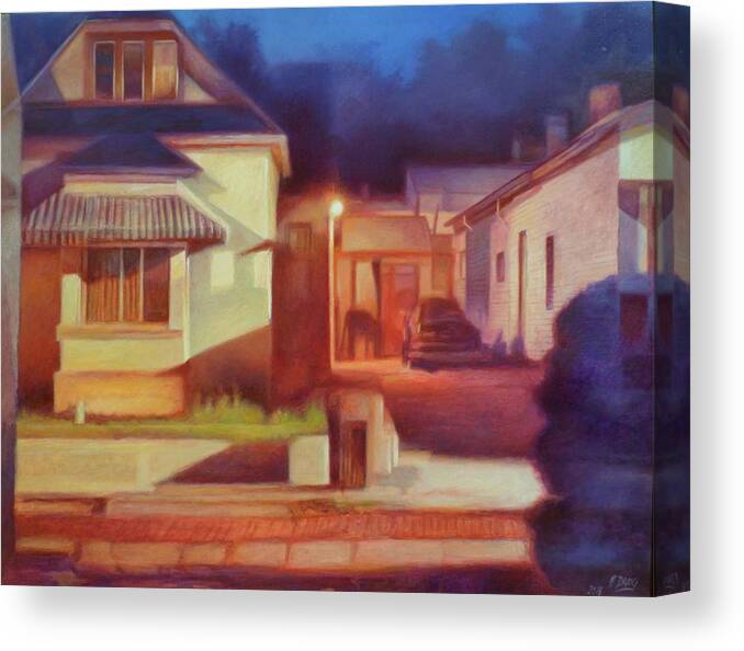 House Canvas Print featuring the painting Trinidad Commercial Street by Hans Droog