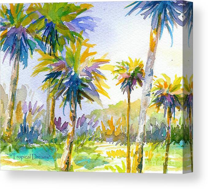 Palm Canvas Print featuring the painting Tropical Dreams by Anne Marie Brown