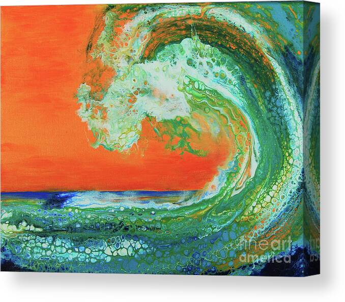 Seascape Canvas Print featuring the painting Tropical Wave by Jeanette French
