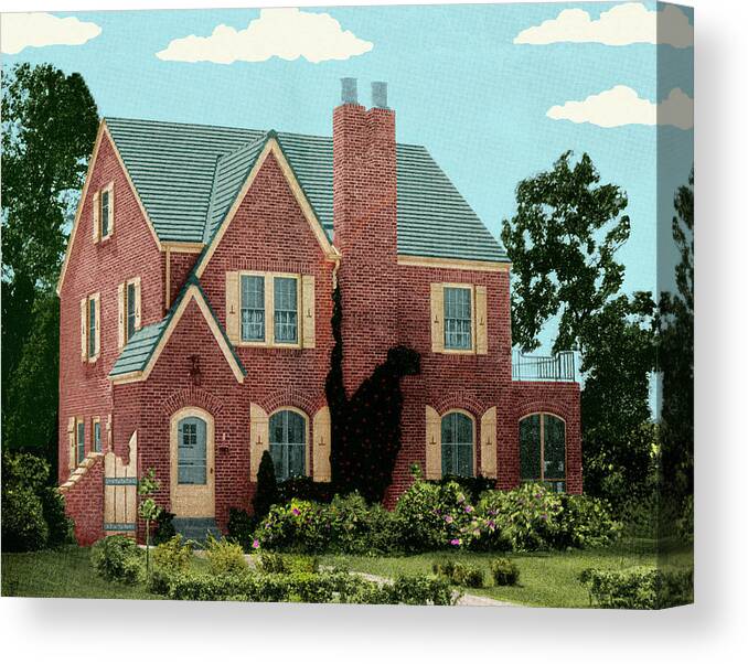 Architecture Canvas Print featuring the drawing Tudor House by CSA Images