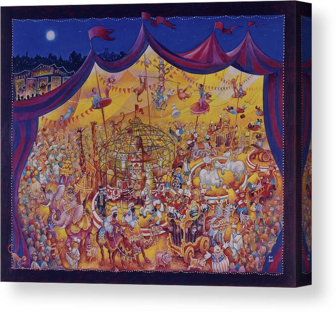 Under The Big Top Canvas Print featuring the painting Under The Big Top by Bill Bell