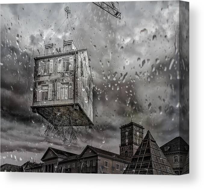 Construction Canvas Print featuring the photograph Uprooted by Anette Ohlendorf