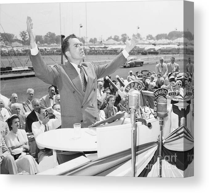 People Canvas Print featuring the photograph Vice Presidential Candidate Richard by Bettmann