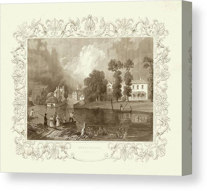 Wag Public Canvas Print featuring the painting Views Of England II by Tombleson