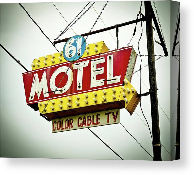 Photography Canvas Print featuring the photograph Vintage Motel V by Recapturist