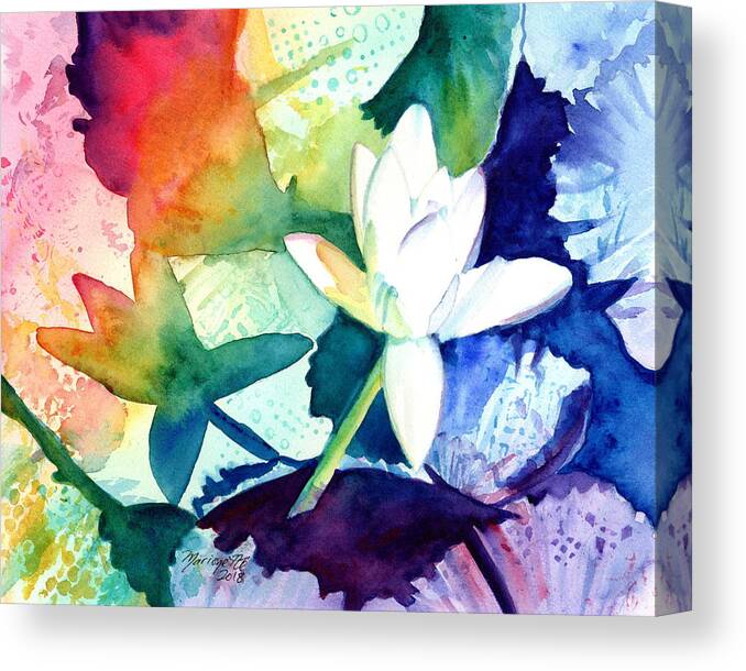 Lily Canvas Print featuring the painting Water Lily Fun by Marionette Taboniar