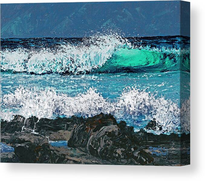 Seascape Canvas Print featuring the painting Waves On Napili Bay by Darice Machel McGuire