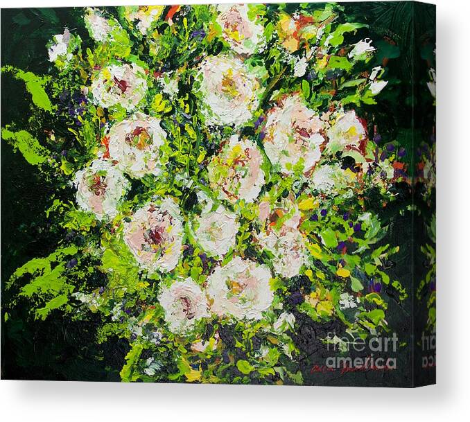 Flower Canvas Print featuring the painting White Beauties by Allan P Friedlander