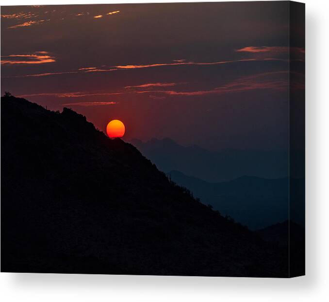 Sunrise Canvas Print featuring the photograph Wildfire Sunrise by Mark Freitag
