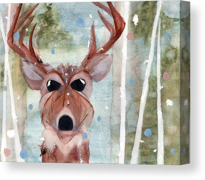 Colorado Canvas Print featuring the painting Winter Buck by Dawn Derman