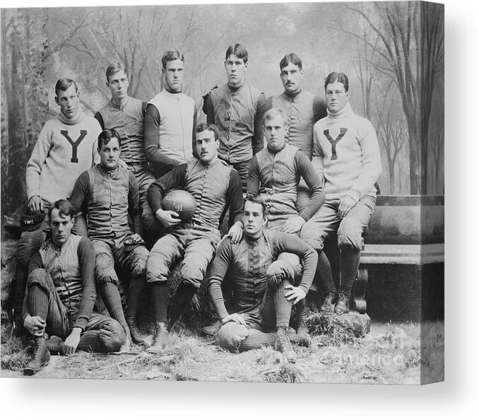 People Canvas Print featuring the photograph Yale Football Team by Bettmann