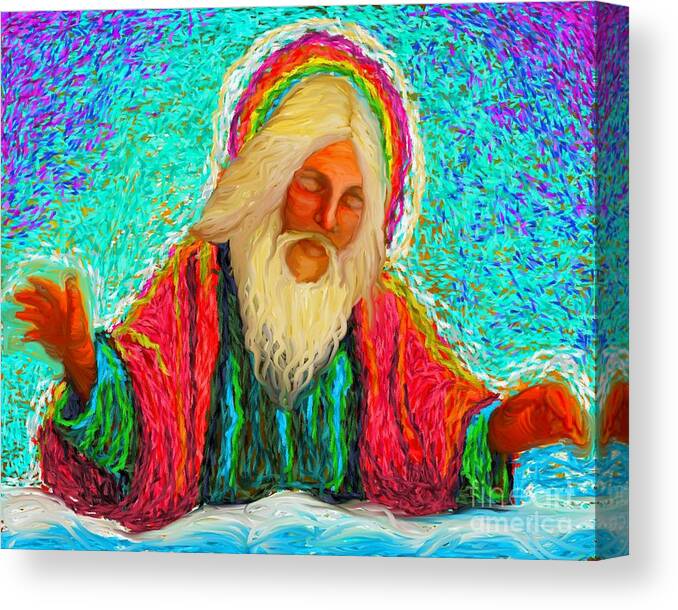 Yhwh Canvas Print featuring the painting YHWH over us by Hidden Mountain