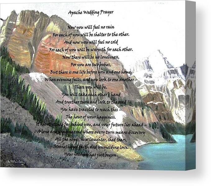 Valley Of The 10 Peaks Canvas Print featuring the digital art Apache Wedding Prayer2 by Linda Feinberg