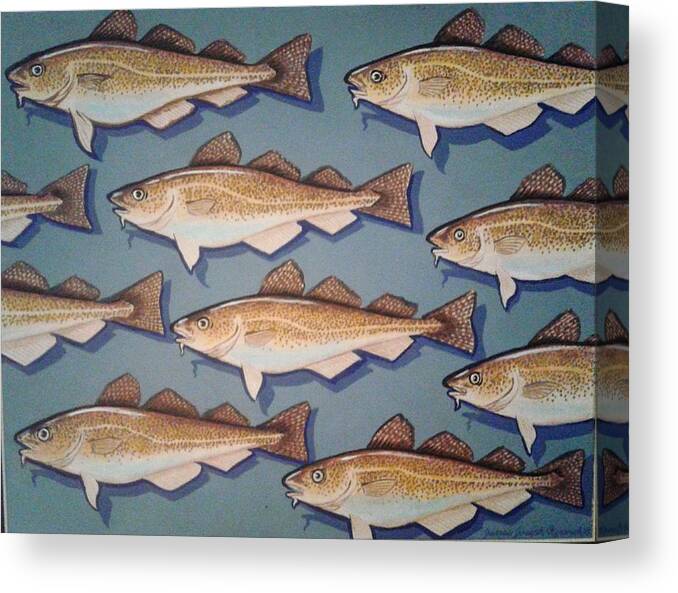 Cape Cod Canvas Print featuring the painting Cape Cod Cod Fish by James RODERICK