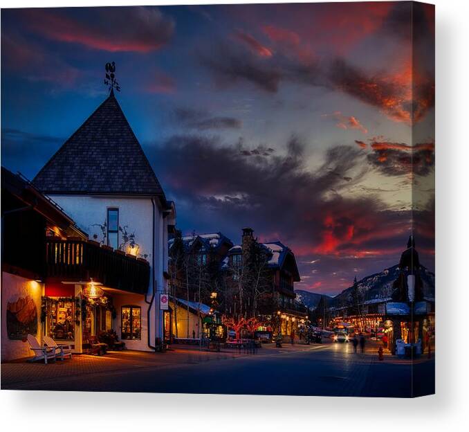 Vail Canvas Print featuring the photograph Evening In Vail, Colorado #1 by Mountain Dreams