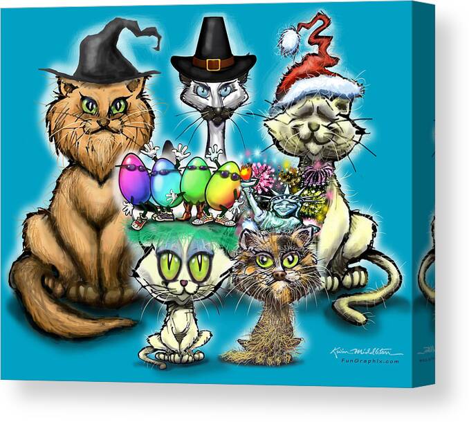 Holiday Canvas Print featuring the digital art Happy Holidays #1 by Kevin Middleton